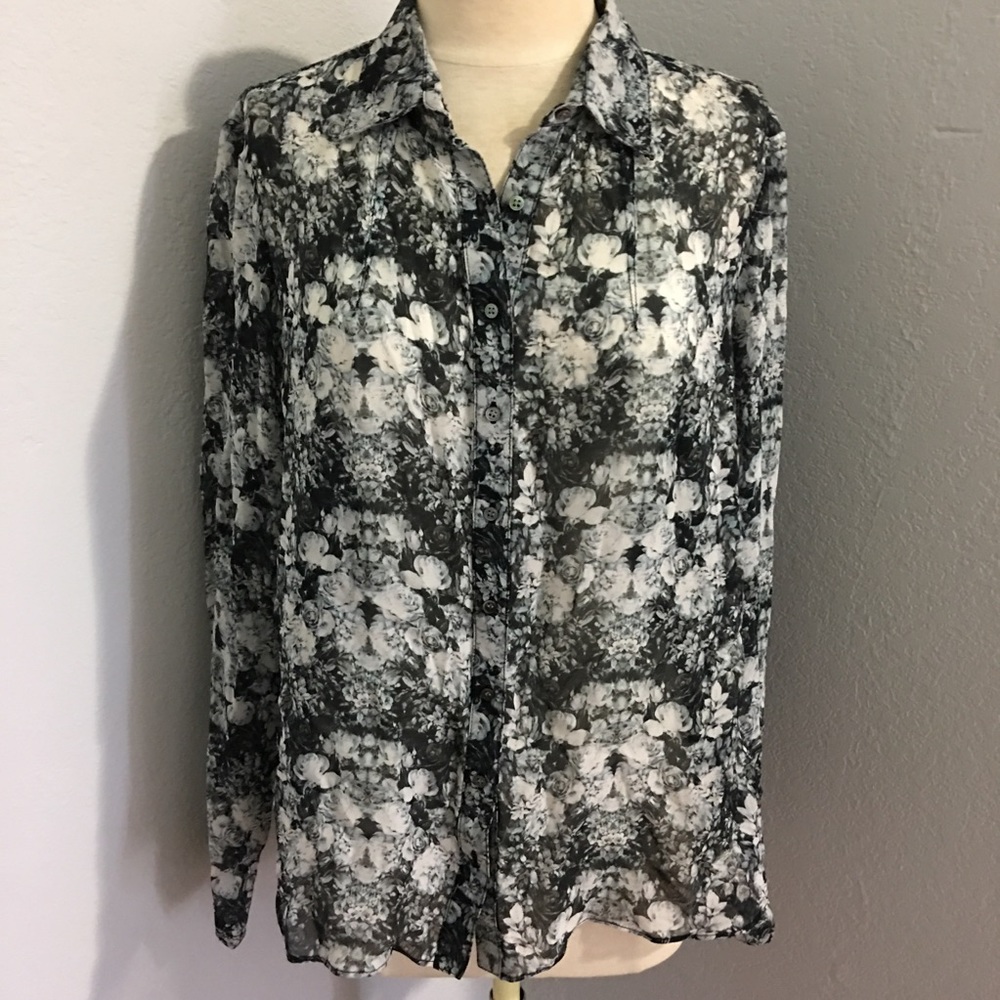 Nicole Miller Rose Print Blouse
